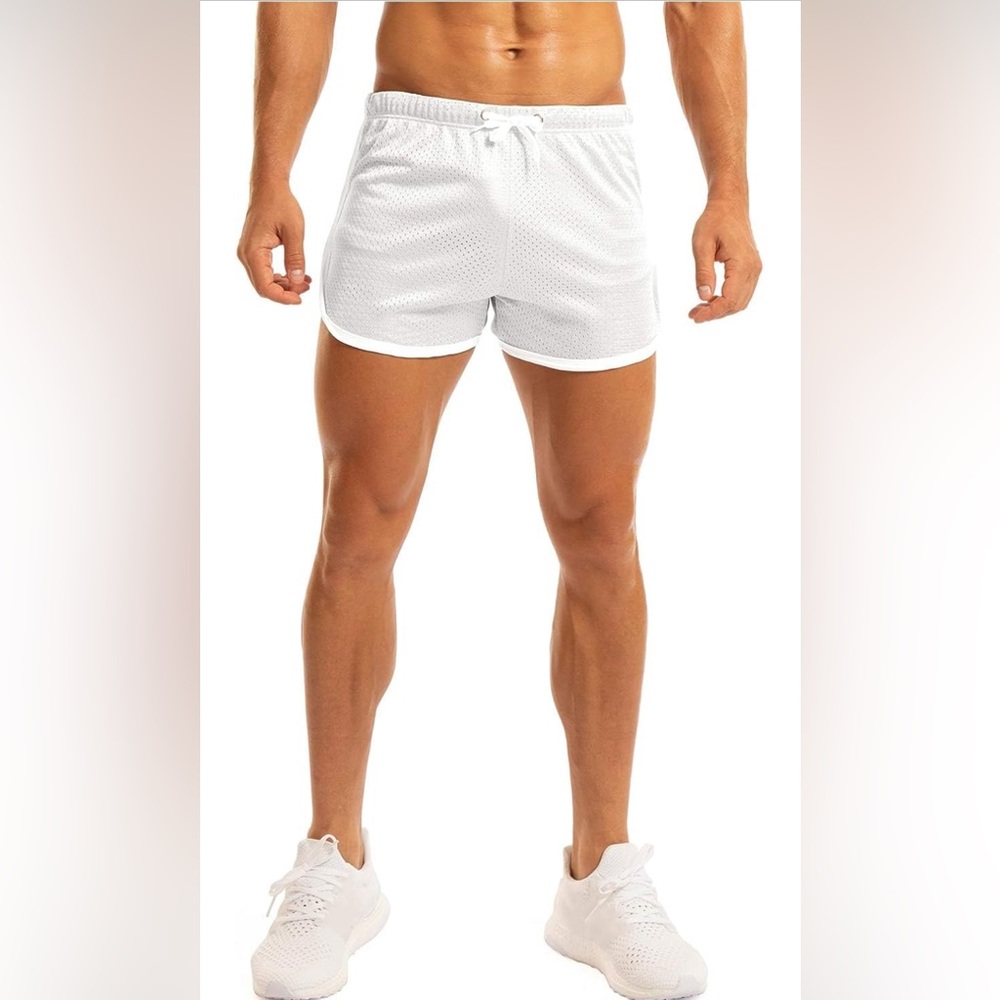 White Men's Athletic Shorts
